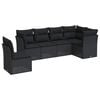 vidaXL Set Divano da Giardino 6 pz con Cuscini Nero in Polyrattan