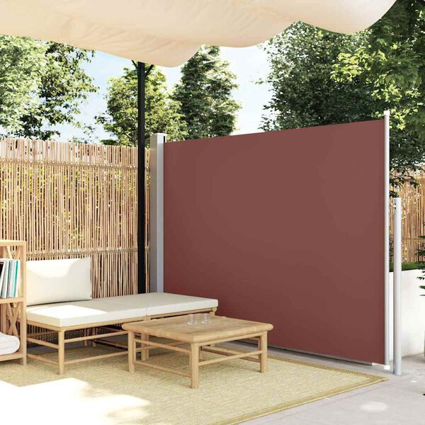 vidaXL Tenda Laterale Retrattile per Patio 170x300 cm Marrone