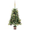 vidaXL Albero di Natale Preilluminato con Palline Verde 90 cm