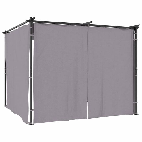 vidaXL Gazebo con Tende 3x3 m Antracite in Acciaio