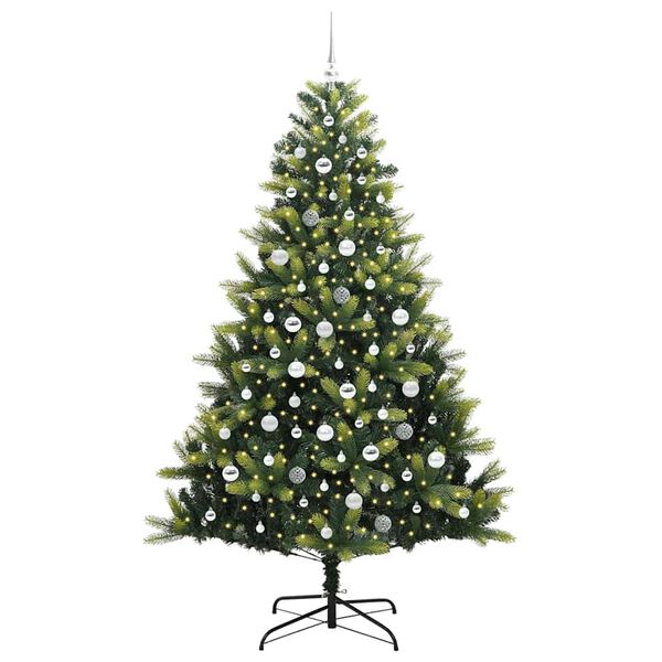 vidaXL Albero di Natale Artificiale a Cerniera con 300 LED 210 cm