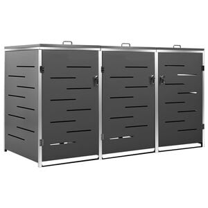 vidaXL Copribidone per Spazzatura Singolo 69x77,5x115cm Acciaio Inox