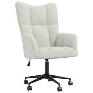vidaXL Sedia Relax Bianco Crema Velluto