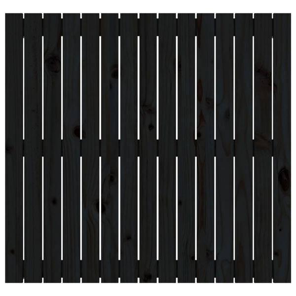 vidaXL Testiera da Parete Nera 95,5x3x90 cm in Legno Massello di Pino