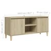 vidaXL Mobile TV con Gambe in Legno Rovere Sonoma 103,5x30x50 cm