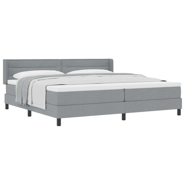 vidaXL Letto a molle Grigio chiaro 200 x 200 cm Poliestere
