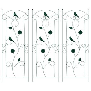 vidaXL Recinzione per Giardino 3 pcs Verde 110 x 40 cm Acciaio