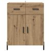 vidaXL Credenza Rovere artigianale 69,5 x 34 x 90 cm Legno multistrato