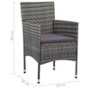vidaXL Set da Pranzo per Giardino 5 pz con Cuscini Polyrattan Grigio