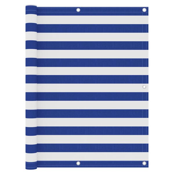 vidaXL Paravento Balcone Bianco e Blu 120x500 cm in Tessuto Oxford