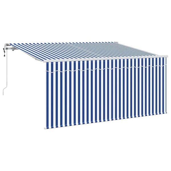 vidaXL Tenda Retrattile Blu e Bianco 300 x 200 cm