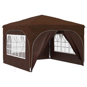 vidaXL Tenda per feste a pop-up 290 x 290 x 245 cm Marrone