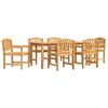 vidaXL Set da Pranzo da Giardino 7 pz in Legno Massello di Teak
