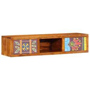 vidaXL Mobile TV a Parete Multicolore 100x30x22 Legno Massello Acacia