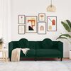 vidaXL Divano a 3 Posti con Cuscini Verde Scuro in Velluto