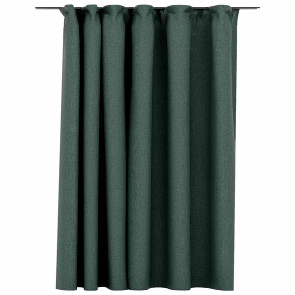 vidaXL Tenda Oscurante Effetto Lino con Ganci Verdi 290x245 cm