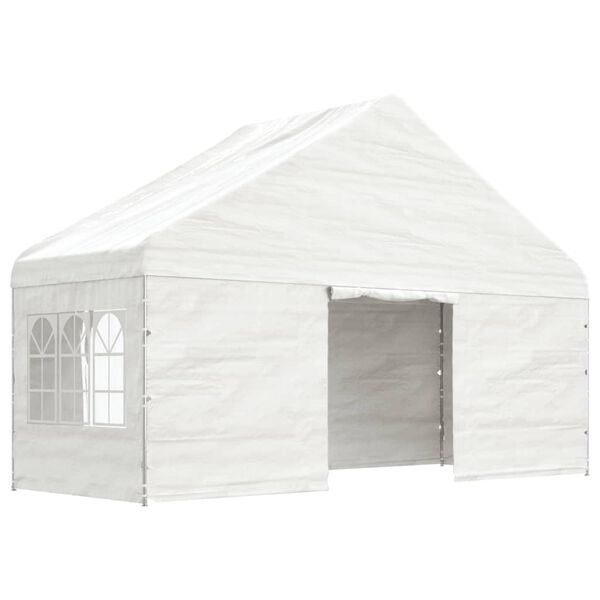 vidaXL Gazebo con Tetto Bianco 6,69x5,88x3,75 m in Polietilene