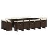 vidaXL Set da Pranzo da Giardino 15 pz con Cuscini Marrone Polyrattan