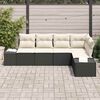 vidaXL Set Divano da Giardino 5 pcs Nero polyrattan