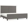 vidaXL Giroletto con Testiera Grigio 160x200 cm in Similpelle