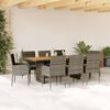 vidaXL Set da Pranzo da Giardino 9 pz con Cuscini in Polyrattan Grigio