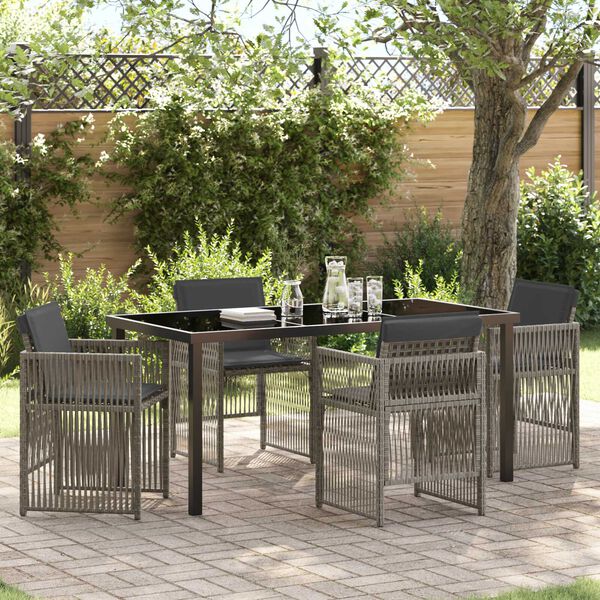 vidaXL Set da Pranzo per Giardino 5 pcs Grigio