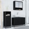 vidaXL Set di mobili per il bagno 3 pcs Rovere Nero Legno multistrato