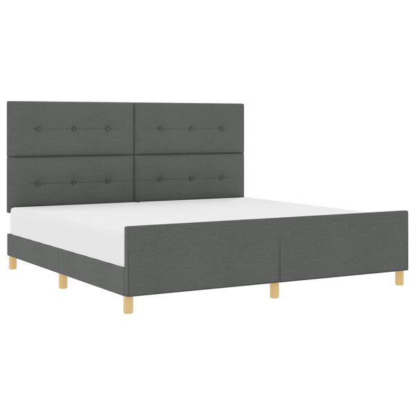 vidaXL Struttura del letto Grigio scuro 200 x 200 cm Tessuto
