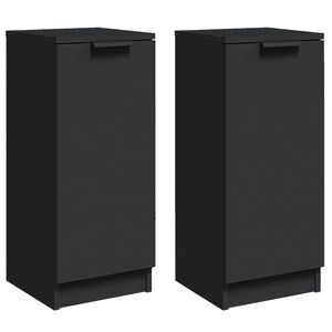 vidaXL Credenze 2 pz Nere 30x30x70 cm in Legno Multistrato