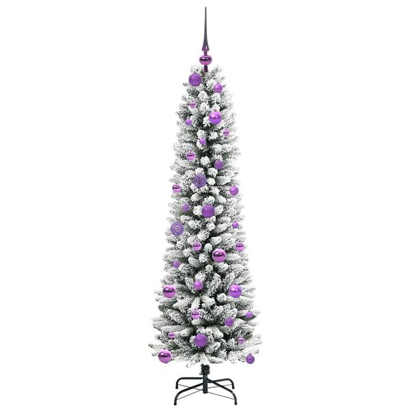 vidaXL Albero di Natale artificiale con 150 LED Verde e bianco 150 cm