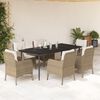 vidaXL Set da Pranzo da Giardino 7 pz con Cuscini Beige in Polyrattan
