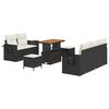vidaXL Set Divano da Giardino con cuscino 8 pcs Nero polyrattan