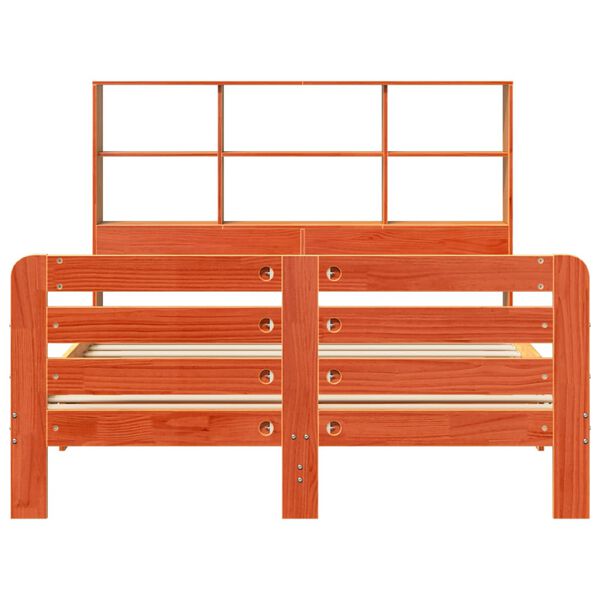 vidaXL Giroletto senza Materasso Marrone Cera 150x200 cm Legno di Pino