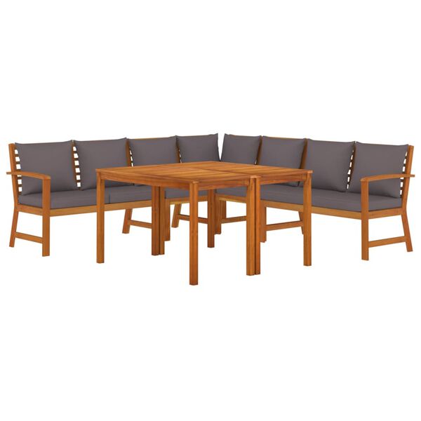 vidaXL Set da Pranzo Giardino 7pz con Cuscini Legno Massello di Acacia