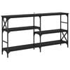 vidaXL Tavolo consolle Rovere Nero 150 x 29 x 76,5 cm