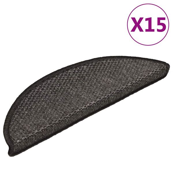 vidaXL Tappeti Autoadesivi Scale Aspetto Sisal 15 pz 56x17x3 cm
