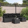 vidaXL Set di divani con cuscino 6 pcs Nero polyrattan