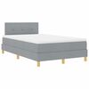 vidaXL Letto a molle con materasso Grigio chiaro 120 x 190 cm Tessuto