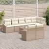 vidaXL Set Divano da Giardino 9 pcs Beige e Crema polyrattan
