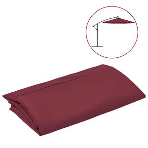 vidaXL Telo di Ricambio per Ombrellone a Sbalzo Rosso Bord&ograve; 300 cm