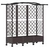 vidaXL Letto Rialzato con Griglia e Tetto Marrone 163 x 40 x 129 cm PP