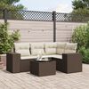 vidaXL Set Divano da Giardino 5 pz con Cuscini Marrone in Polyrattan
