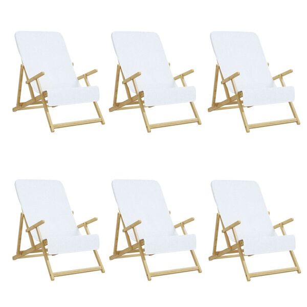vidaXL Asciugamani da Spiaggia 6 pz Bianchi 60x135 cm Tessuto 400 GSM