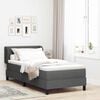 vidaXL Letto a molle con materasso Grigio scuro 90 x 200 cm Tessuto