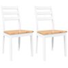 vidaXL Sedie da Pranzo 2 pz Bianche in Legno Massello di Hevea