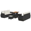 vidaXL Set Divano da Giardino con cuscino 9 pcs Nero polyrattan