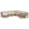 vidaXL Set di divani da esterno 11 pz Naturale e Bianco Crema