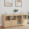 vidaXL Credenza con Luci LED Rovere Sonoma 164x37x67 cm