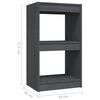 vidaXL Libreria Grigia 40x30x71,5 cm in Legno Massello di Pino
