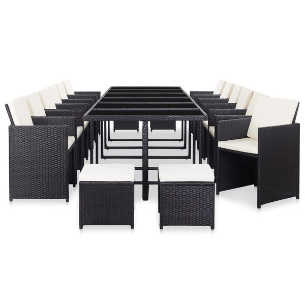 vidaXL Set da Pranzo per Giardino 13 pz con Cuscini Polyrattan Grigio